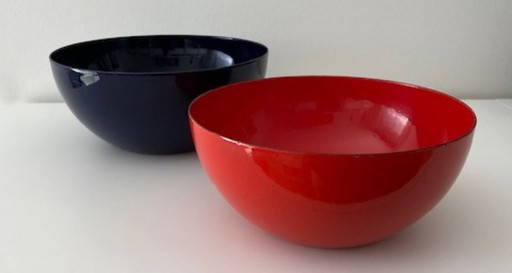 2 decorative enamel bowls Finel Kaj Franck 1950's