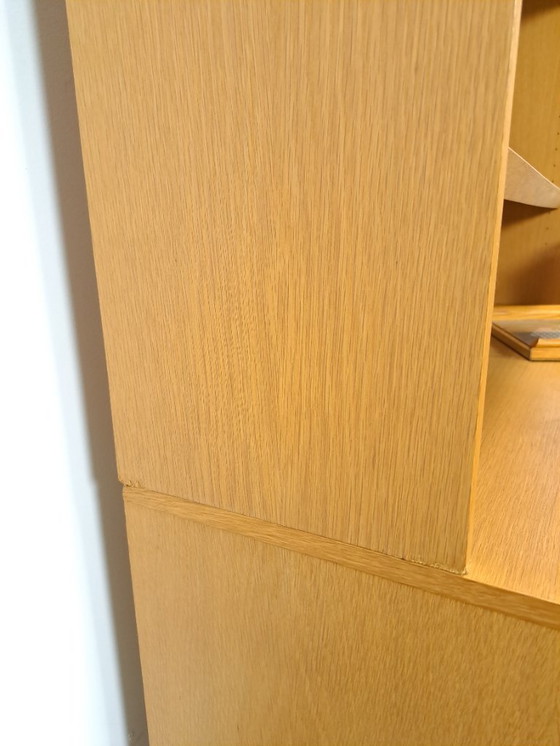 Image 1 of Tall LP display case with glass doors and reading shelf from Sweden