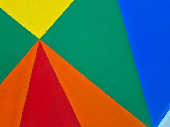 Image 1 of Frédéric Belser, Swiss, born in Geneva in 1929, oil on canvas, geometric abstraction, 50 x 50 cm