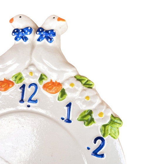 Image 1 of Folk Ceramic Wall Clock, Kienzle, Germany, 1980s