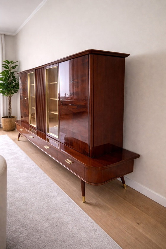 Image 1 of Vetrina espositiva vintage GSL Furniture Factory Serie II n. 97 – Credenza in stile Mid-Century Modern anni '60