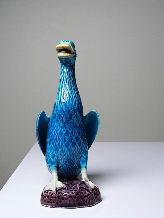 Antike chinesische Ente oder Gans aus türkisfarbenem Porzellan, 1920-1940 – Ancien, Dekorative Objekte (photo 6 of 13)