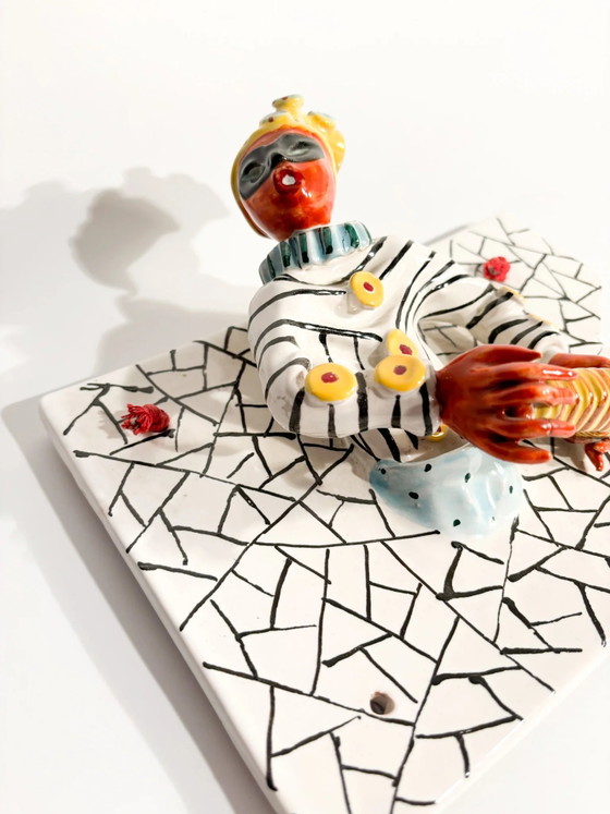 1950s Ceramic Hanging Plaque by Otello Rosa, San Polo, Decorative Objects (photo 7 of 7)