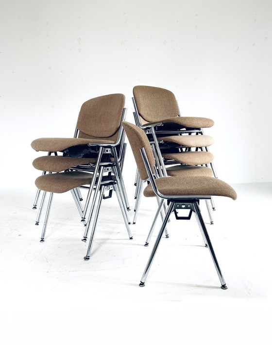 Image 1 of 8x Stackable Chrome Chair '80