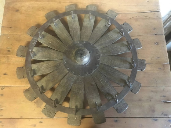 Sleutelhangerwiel of ander in hout en metaal – Kapstokken, Wood, Metal, Vintage (photo 8 of 10)