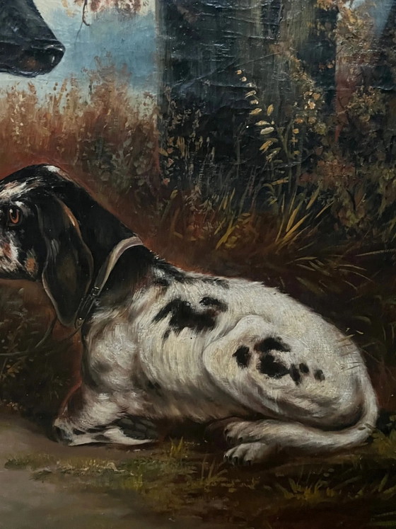 Tableau "Dogs in the Hunt" Henri Schouten ( ) – Paintings & Drawings, Wood, Canvas (photo 6 of 8)