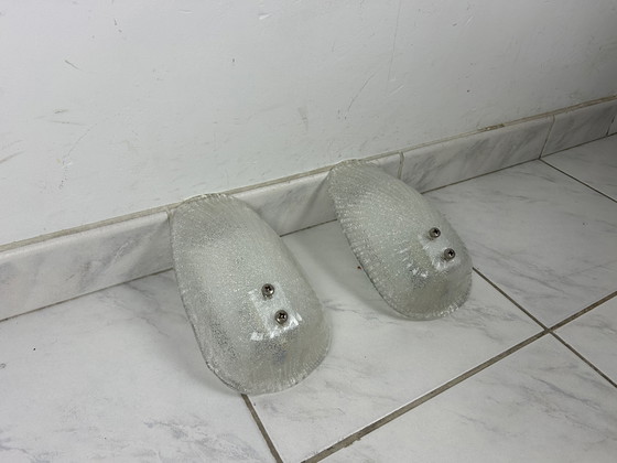 Image 1 of 2x vintage glass wall lamp shell Laguna Light