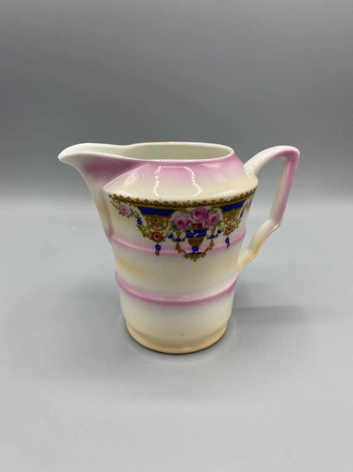 Lattiera in porcellana pregiata, decorazione neo-Luigi XVI, ghirlande di rose – servies, Porcelain, Gold
