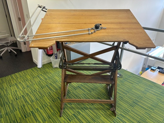 Table à dessin d'architecte vintage – Bureaux, Wood (photo 13 of 38)