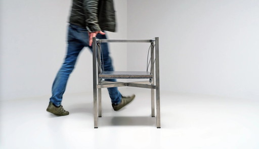 Postmodern steel Sensilla chair by Christoph Siebrasse, 1980's