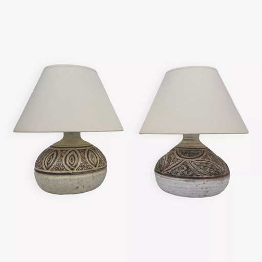 Marcel Giraud Ceramic Lamps, Vallauris, 1960'S