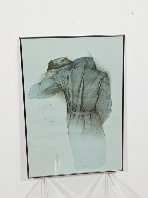 Bruno Bruni, Chiaro di Luna, 1987, Lithographie, Gerahmt