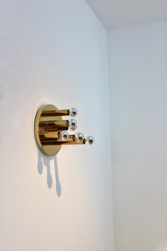 Messing Plafondlamp of Wandlamp, Glashütte, Glashütte Limburg, Wandlampen (foto 10 van 10)