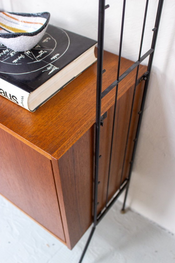 Image 1 of Vintage teak string shelf sideboard highboard 60s