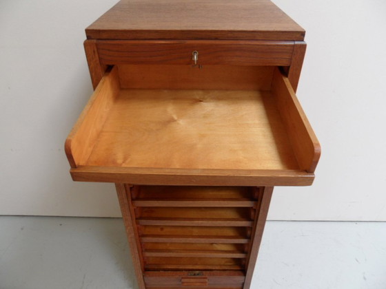 Image 1 of Vintage roller shutter cabinet with drawers