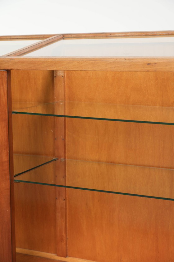 Image 1 of Large and beautiful vintage wooden counter/display cabinet/museum cabinet with a stunning appearance