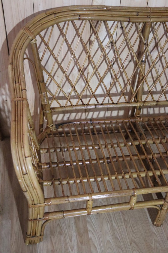 Image 1 of Divano angolare modulare in rattan vintage