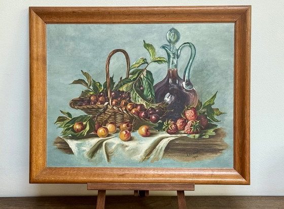 Image 1 of Cuadro antiguo, óleo sobre lienzo, firmado por Lucienne, 1944.