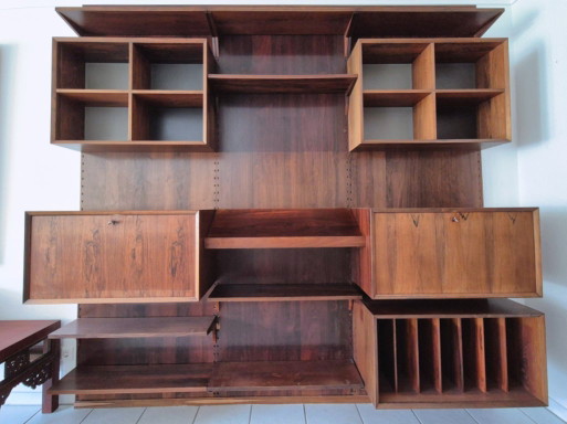 Modulares Mid-Century-Modern Wandsystem "Cado" von Poul Cadovius aus Rio Palisander Holz – boekenkasten, Wood