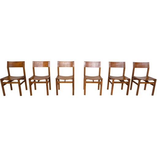 Conjunto de 6 sillas vintage de Giuseppe Rivadossi, Italia, 1980