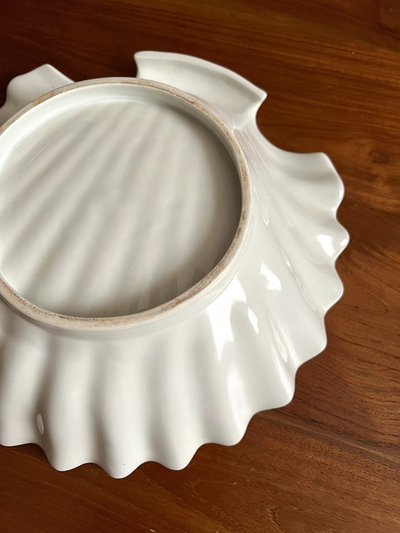 Image 1 of Large Shell Dish - White Porcelain - Width 31 cm