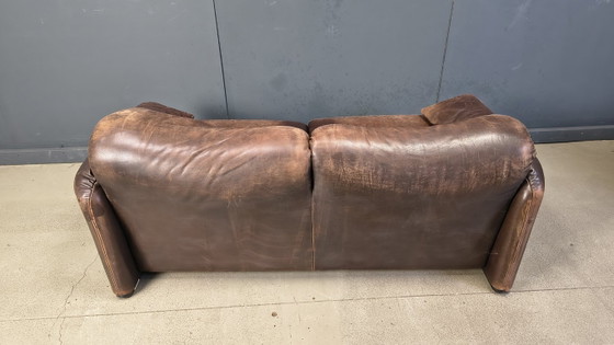 Image 1 of Canapé Maralunga en cuir par Vico Magistretti pour Cassina, 1970