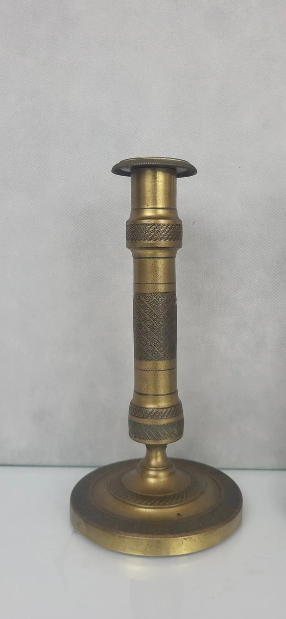 Paar Empire Kerzenhalter – Brass (photo 3 of 9)