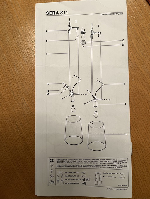 Prandina Sera S11 Hanglampen, 2 Stuks