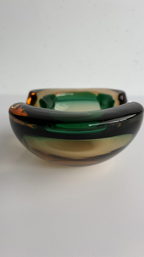Vintage Murano Glass Geode Jewelry Bowl / Ashtray Sommerso - Flavio Poli Design (photo 3 of 14)
