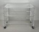 Transparent acrylic plexiglass bar cart - chrome audio furniture