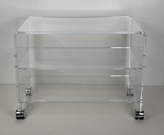Image 1 of Transparant acryl plexiglas bar cart - audio meubel chroom