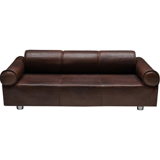 Canapé vintage en cuir de buffle marron par Marzio Cecchi, 1970