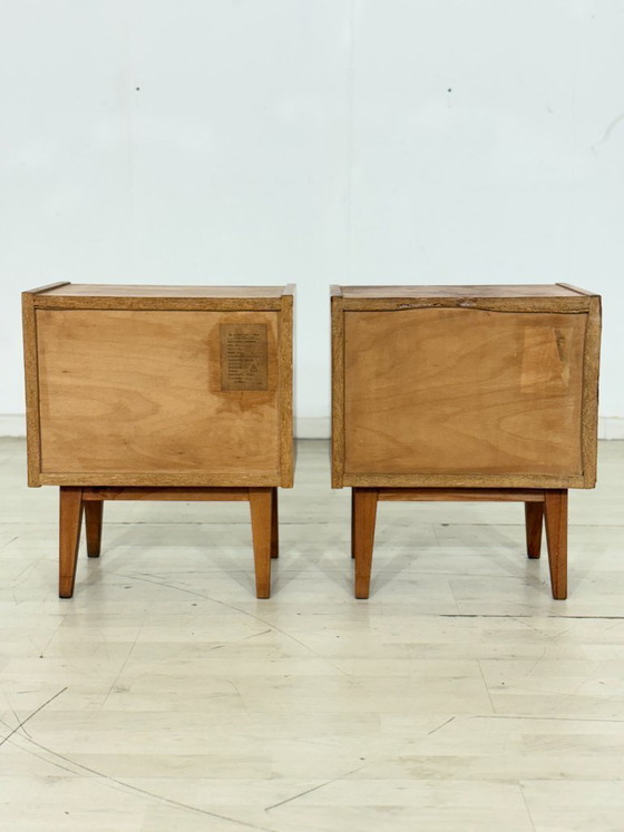 Image 1 of 2x Vintage nachtkastjes / Nachtkastjes in mid-century stijl / Vintage nachtkastjes