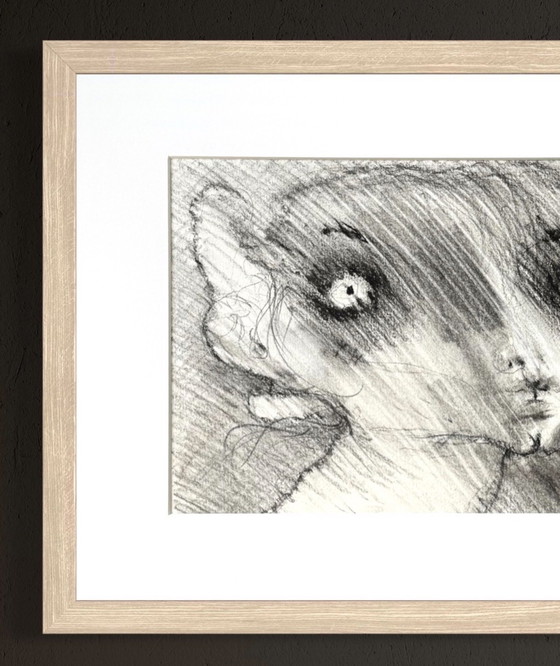 Image 1 of Robert Detheux - Magnifique portrait surréaliste - Vendu encadré 