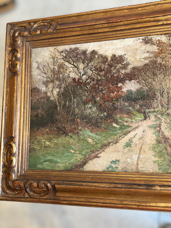 Image 1 of Rustig Realistisch Geschilderd Steegje Met Prachtige Lijst