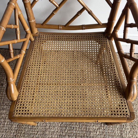 Image 1 of Chippendale Jonathan Adler Sessel aus Bambusimitat