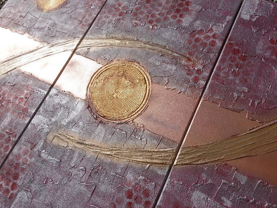 Image 1 of Abstract Paintings A1213 — Large textured Triptych