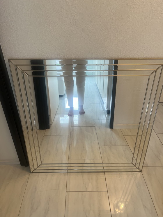 Image 1 of Messing facet geslepen spiegel . 