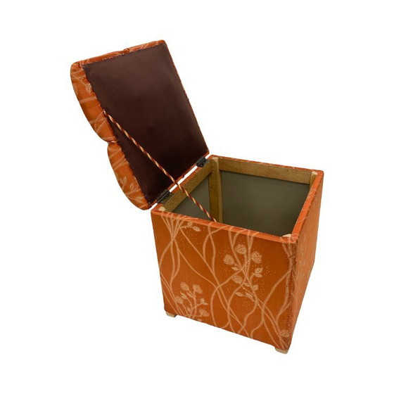 Image 1 of Pouf imbottito con contenitore in stile Art Déco, Germania, anni '40.