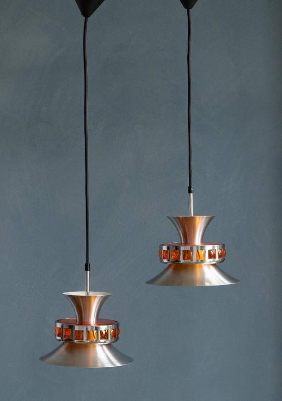 Image 1 of Set di due lampade a sospensione Space Age di Lakro Amstelveen