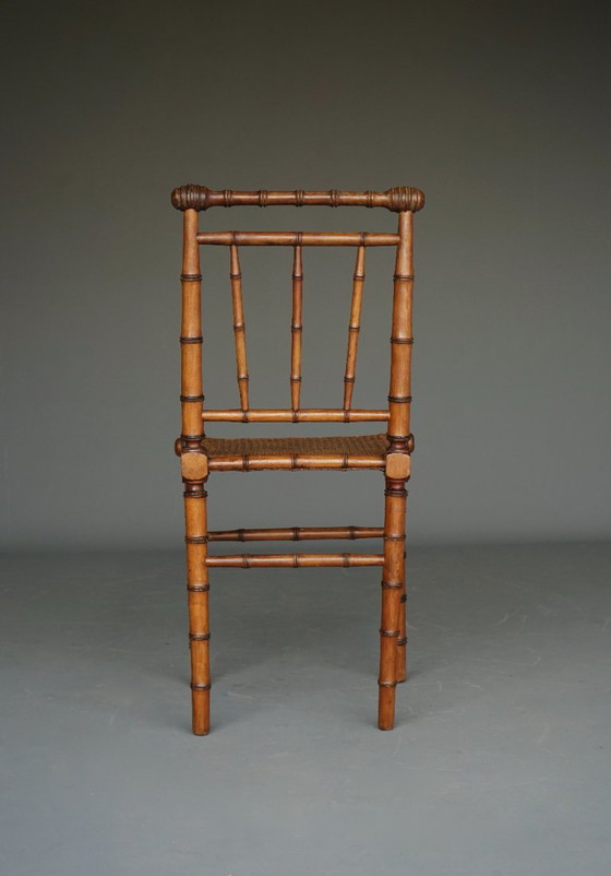 Antique American Faux Bamboo Side Chair – Dining chairs, Wood (photo 6 of 16)