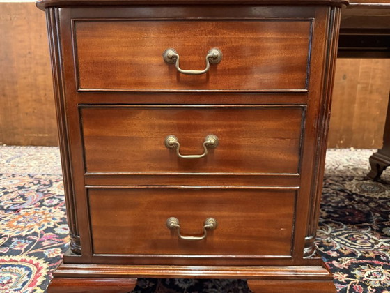 Scrivania Partnerdesk classica inglese in mogano – Scrivanie, Leather, Wood (photo 12 of 20)