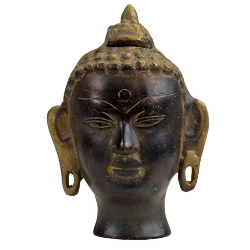 Cabeza de Buda de Bronce – Estilo Tailandés – Escultura Decorativa