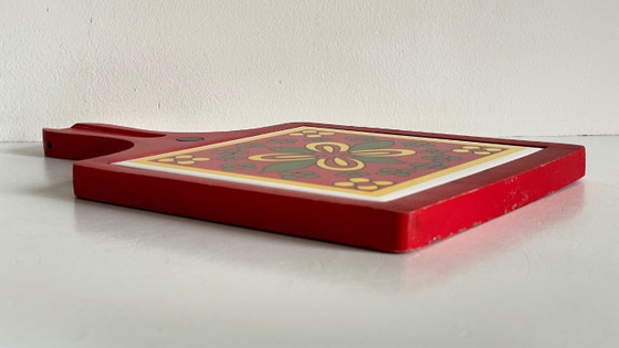 Vintage rode onderzetter – Keukenaccessoires, Ceramic, Wood (photo 3 of 30)