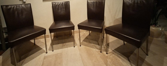 4 Bert Plantagie dining chairs – Leather, Metal (photo 5 of 6)