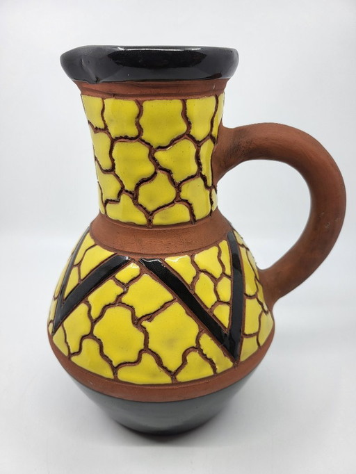 Raymond Camart Vallauris Art Deco style terracotta vase, 1950