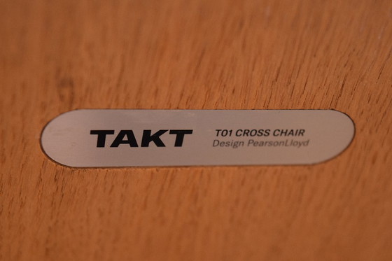 Image 1 of Set di 6 sedie TAKT Cross – Rovere / Seduta gialla