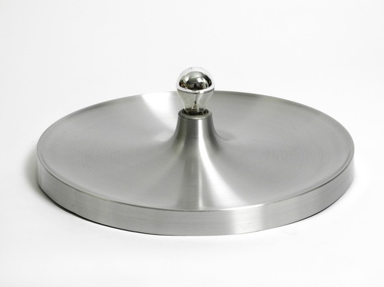 Image 1 of Large Round Original Mid Century Space Age Aluminum Ceiling or Wall Lamp by Honsel | Ø 50 cm
