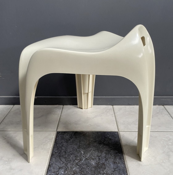 Image 1 of Casala white low stool 1970s