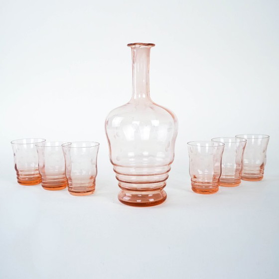 Image 1 of Set di bicchieri e caraffa, design italiano, anni '70, made in Italy